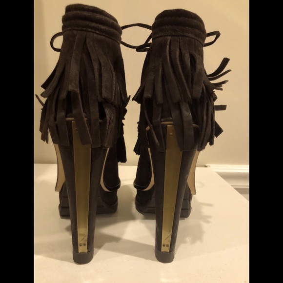 Brian Atwood BF Tempesta Dk Brown Suede Boots New - Picture 4 of 12